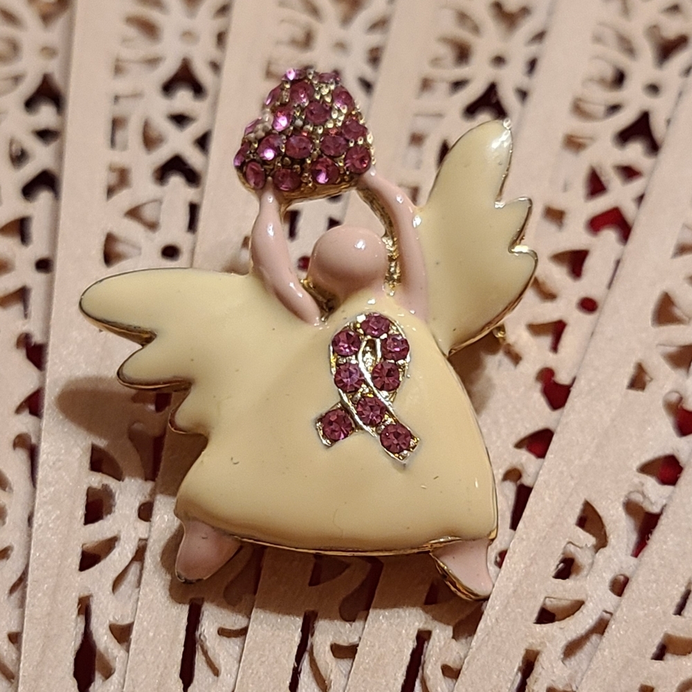 Angel Cancer awareness Charm/Brooch Super Sweet